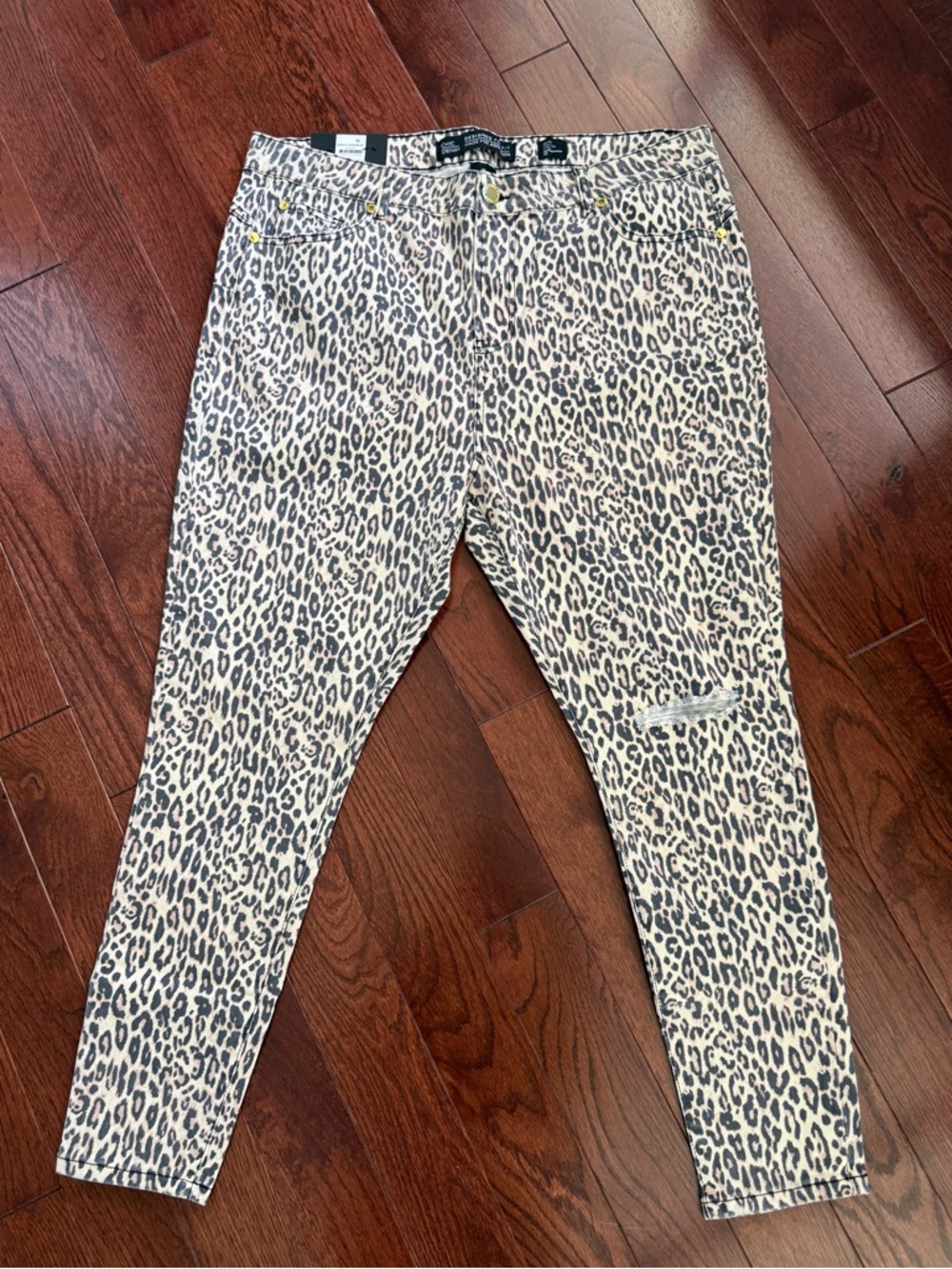 Chic Denim Asha High Rise Crop Brown Animal Print Jeans Women’s Plus Size 18 NWT